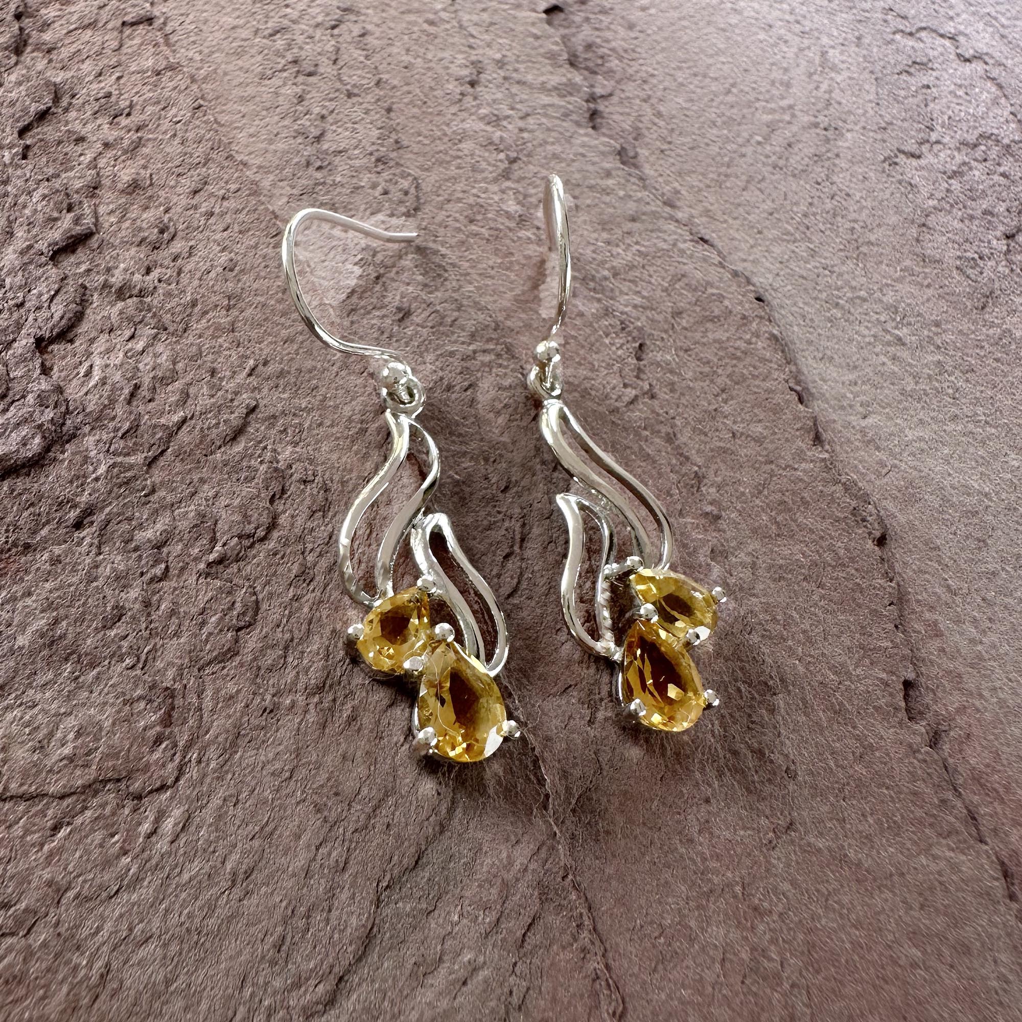Golden Citrine Flow Earrings