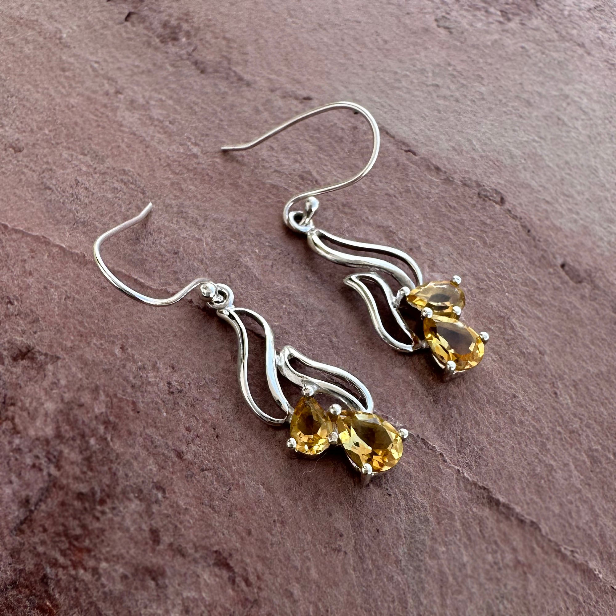 Golden Citrine Flow Earrings