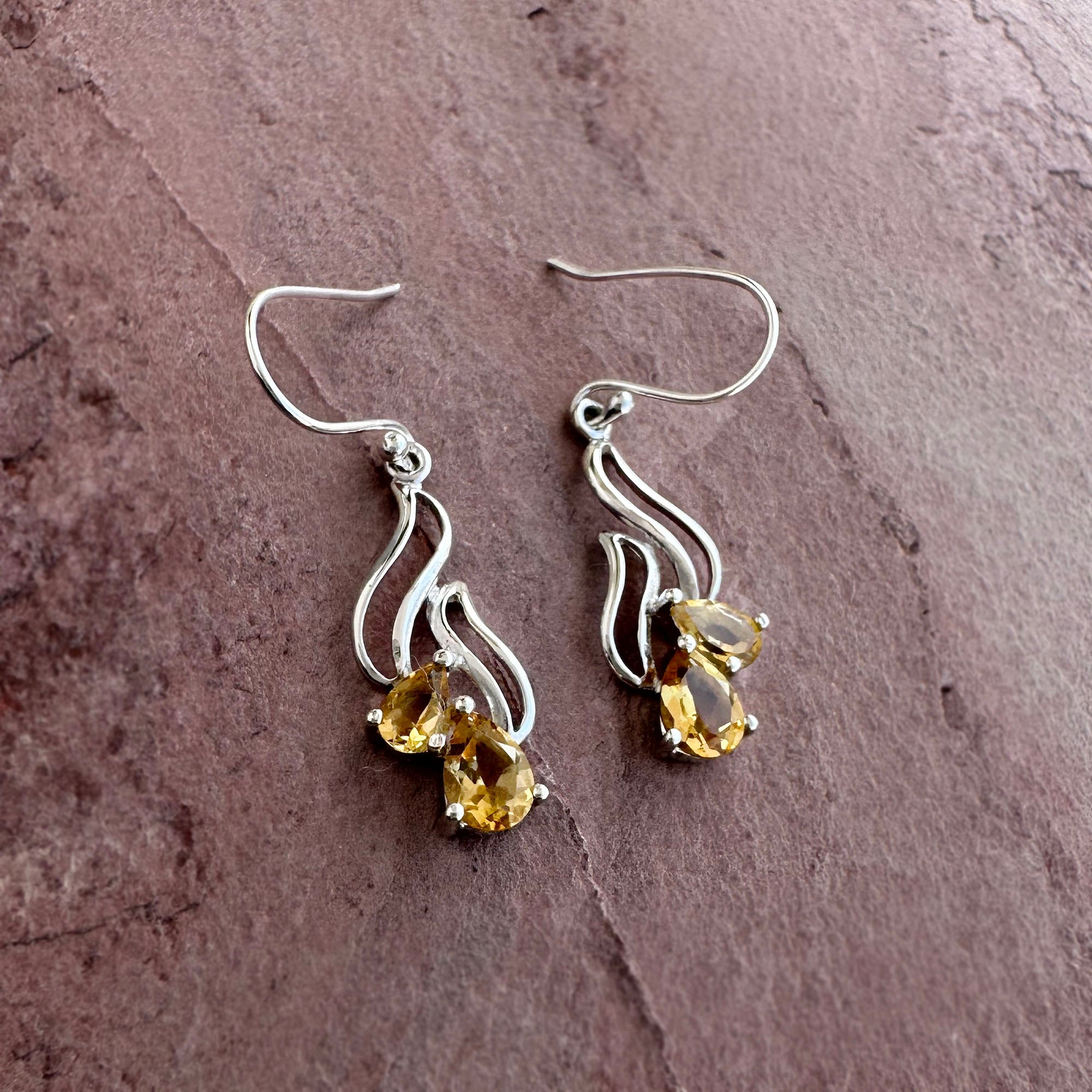 Golden Citrine Flow Earrings