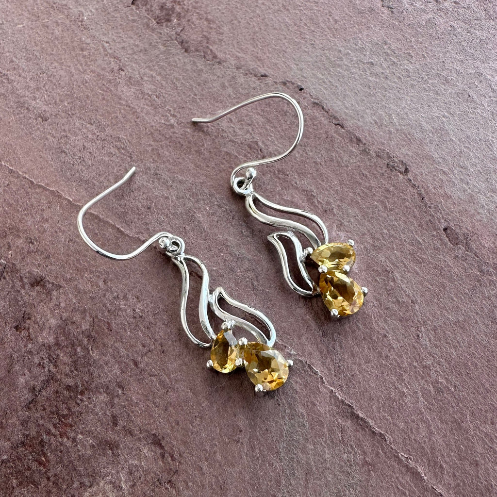 Golden Citrine Flow Earrings