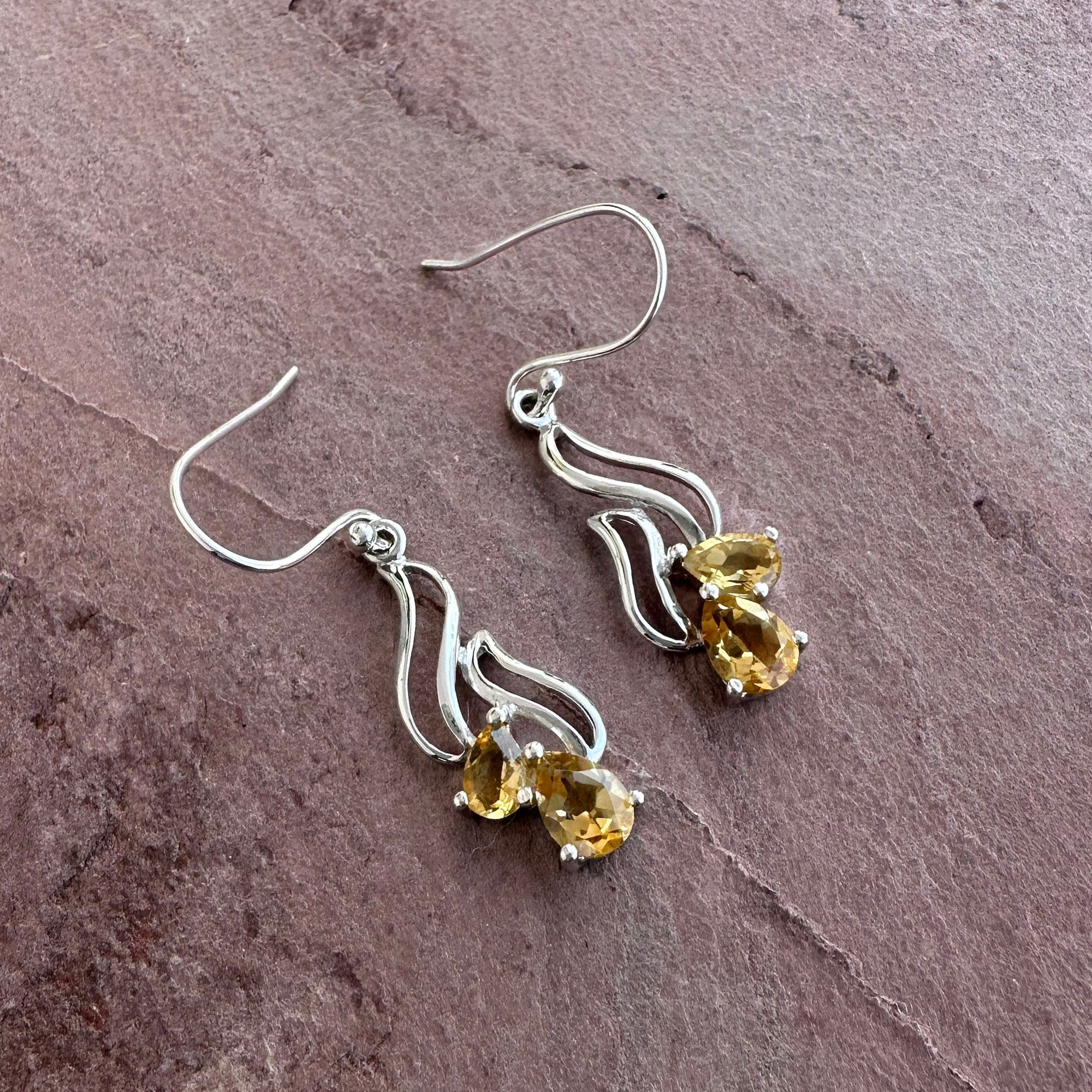 Golden Citrine Flow Earrings