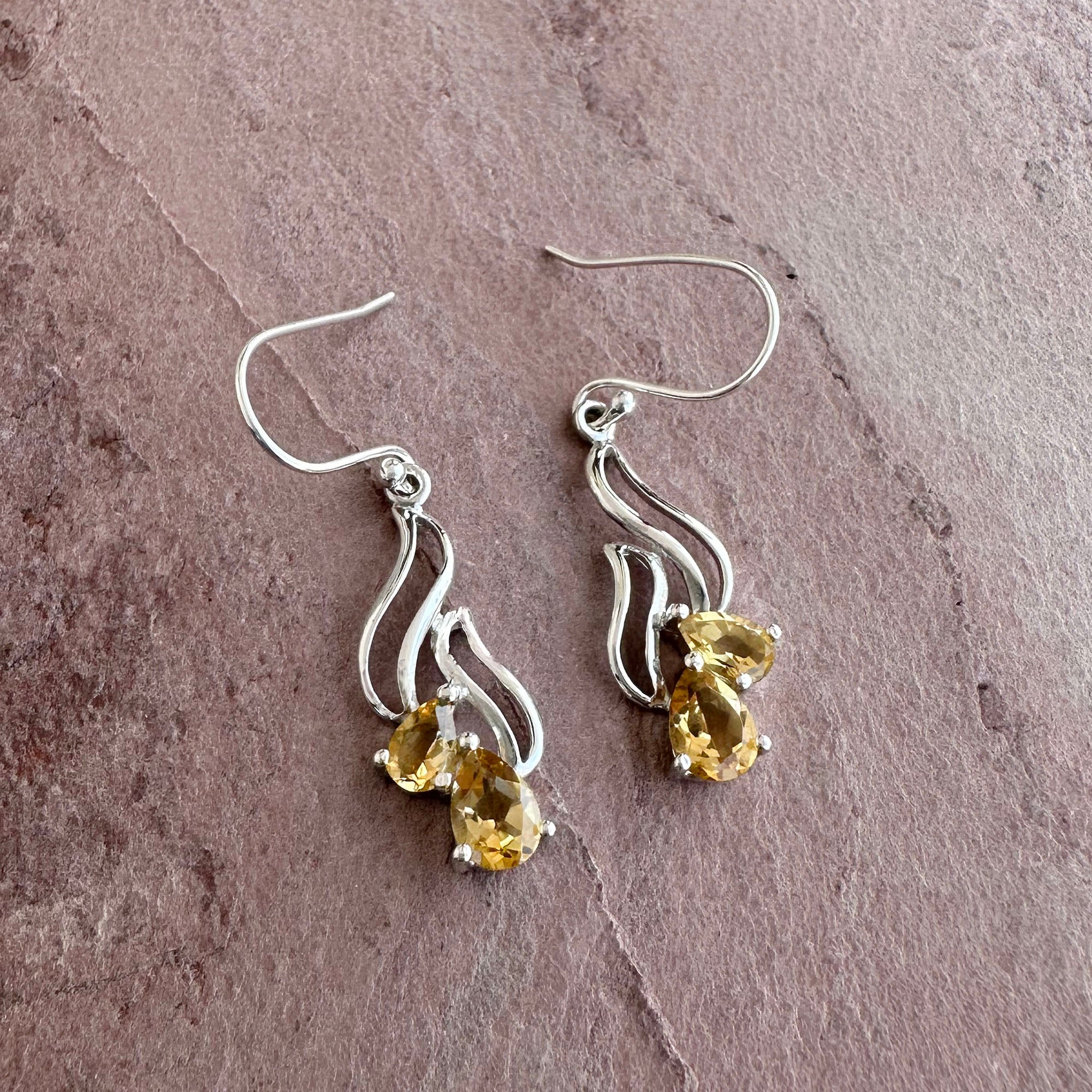 Golden Citrine Flow Earrings