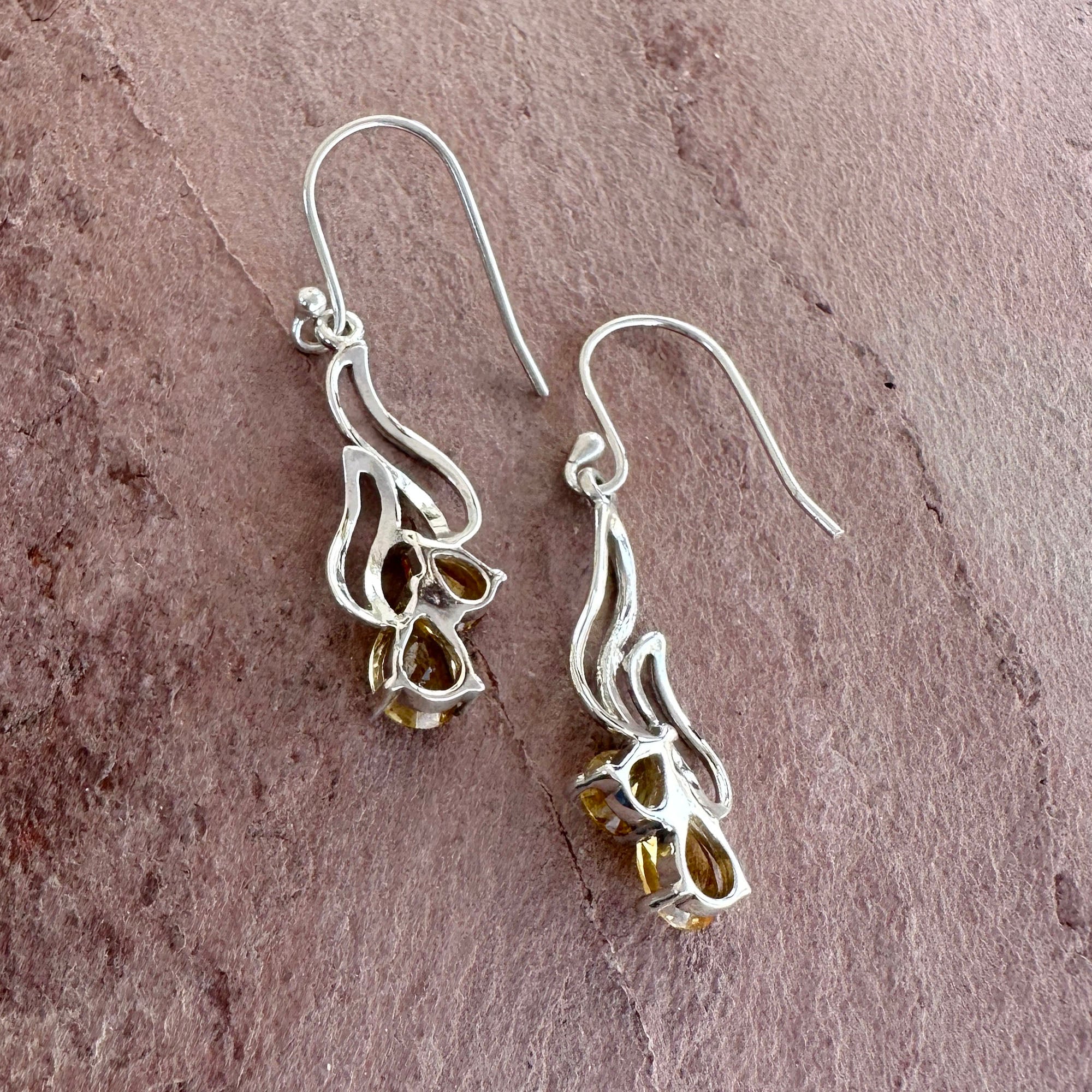Golden Citrine Flow Earrings