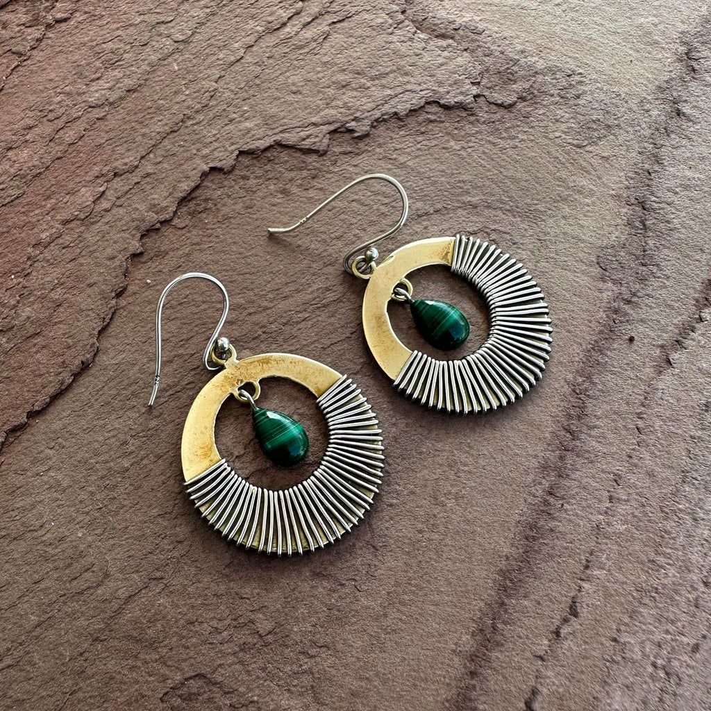 Golden Hour Malachite Earrings