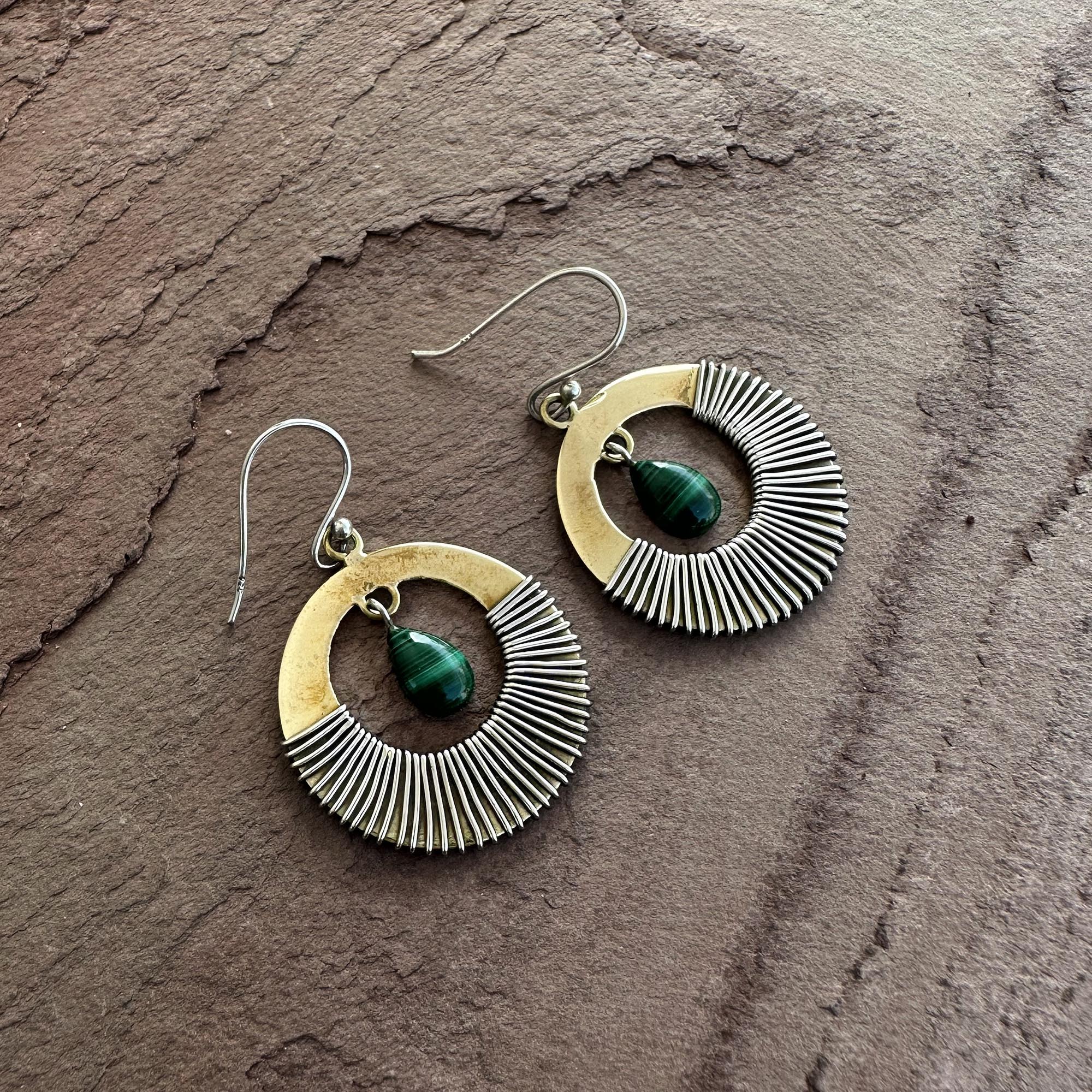 Golden Hour Malachite Earrings