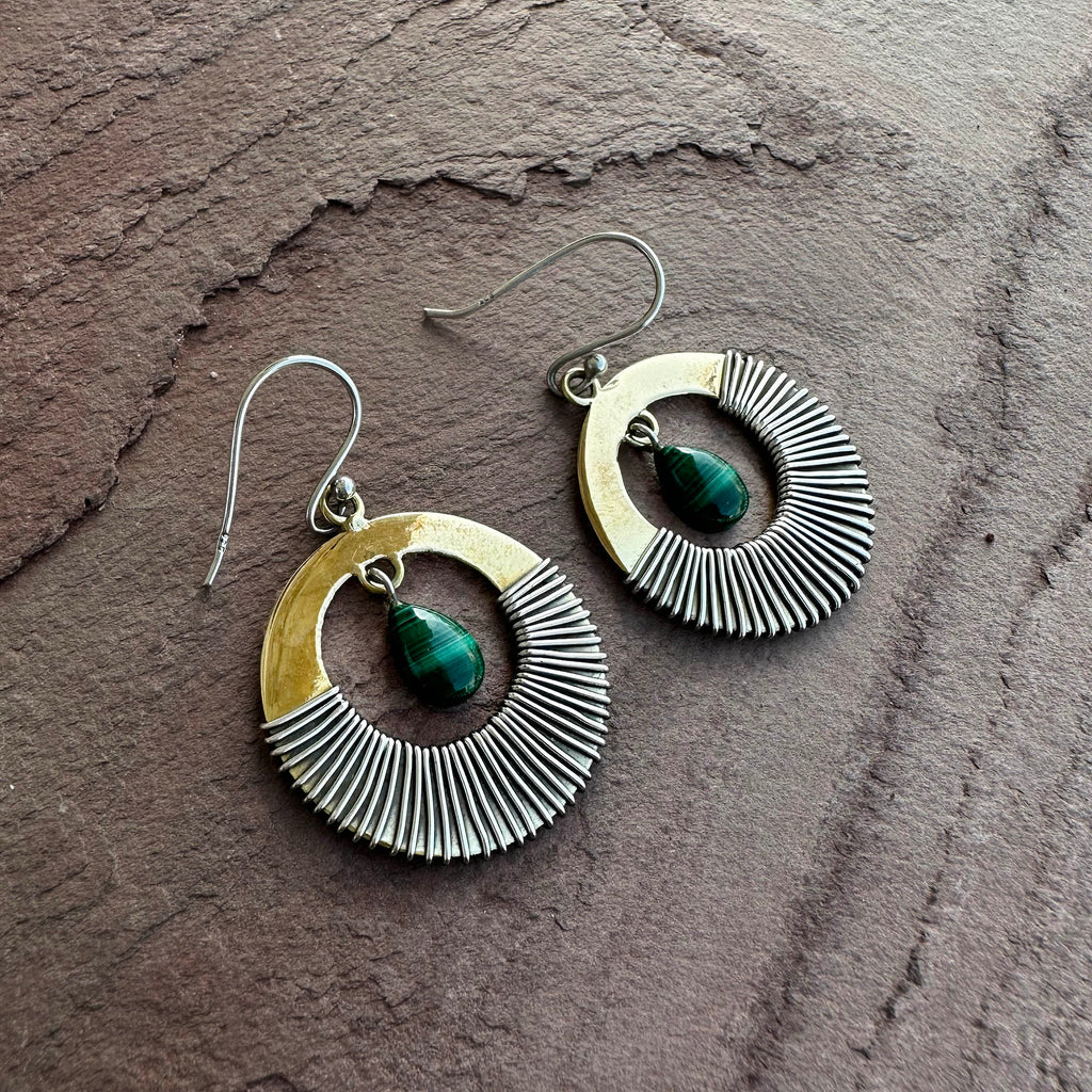 Golden Hour Malachite Earrings