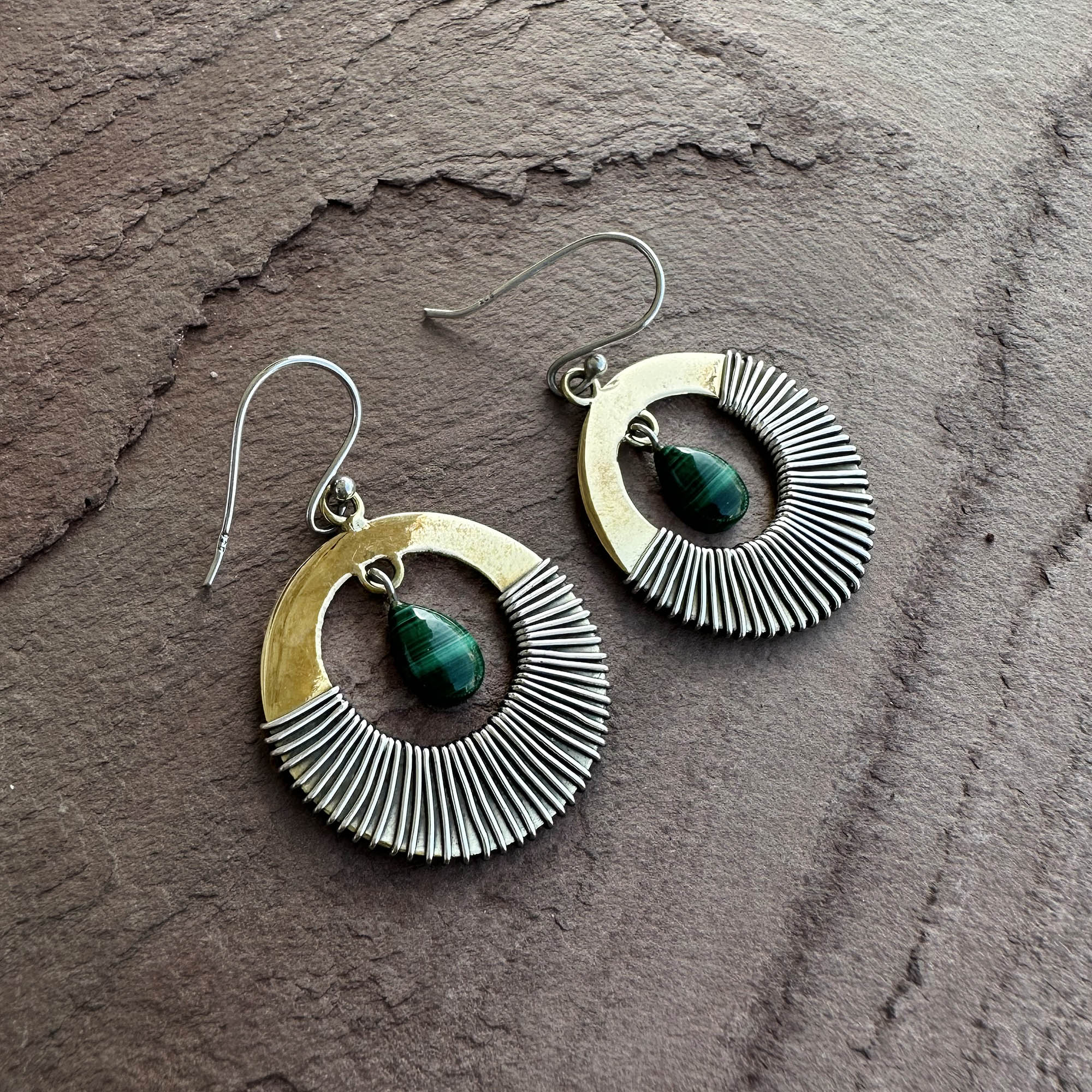 Golden Hour Malachite Earrings