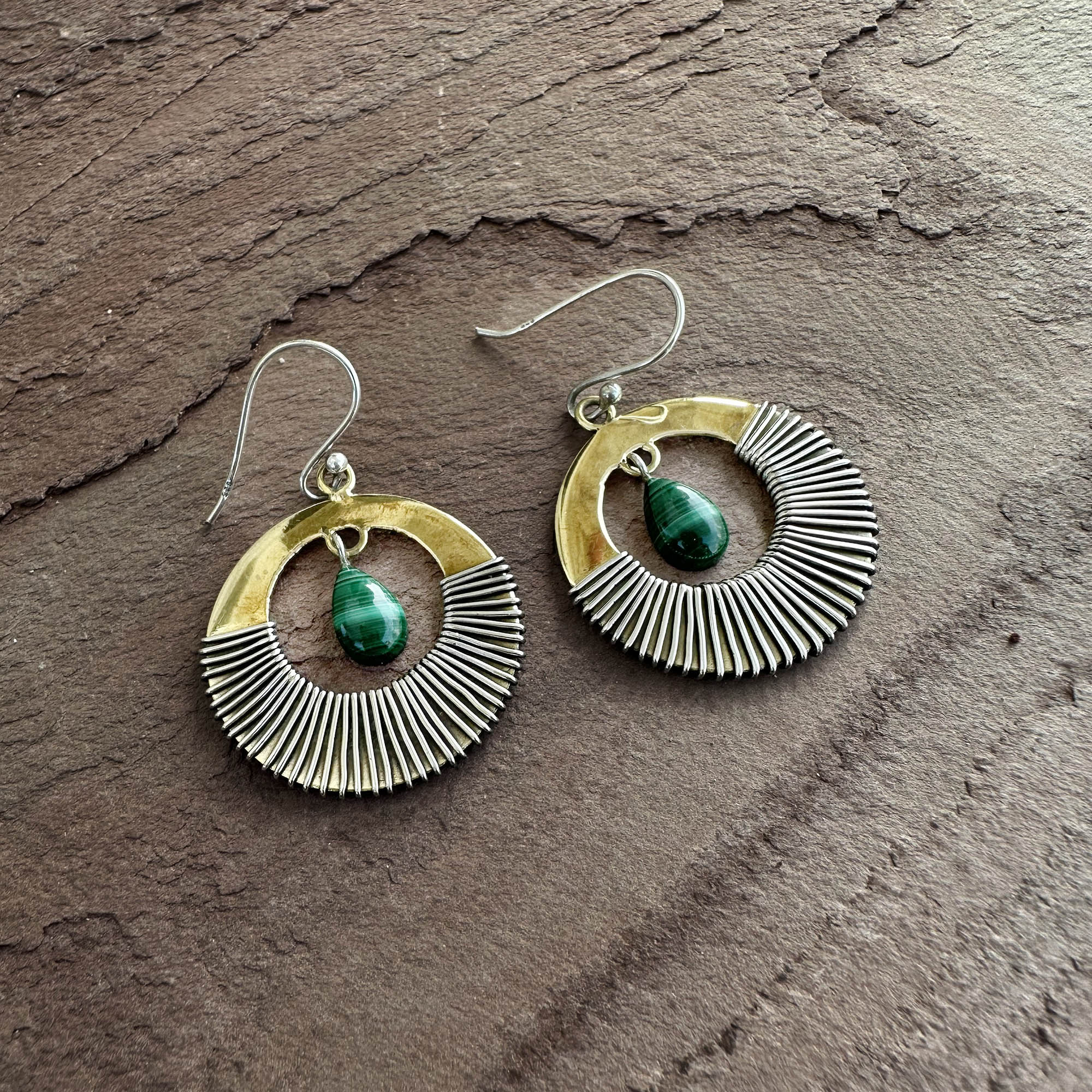 Golden Hour Malachite Earrings