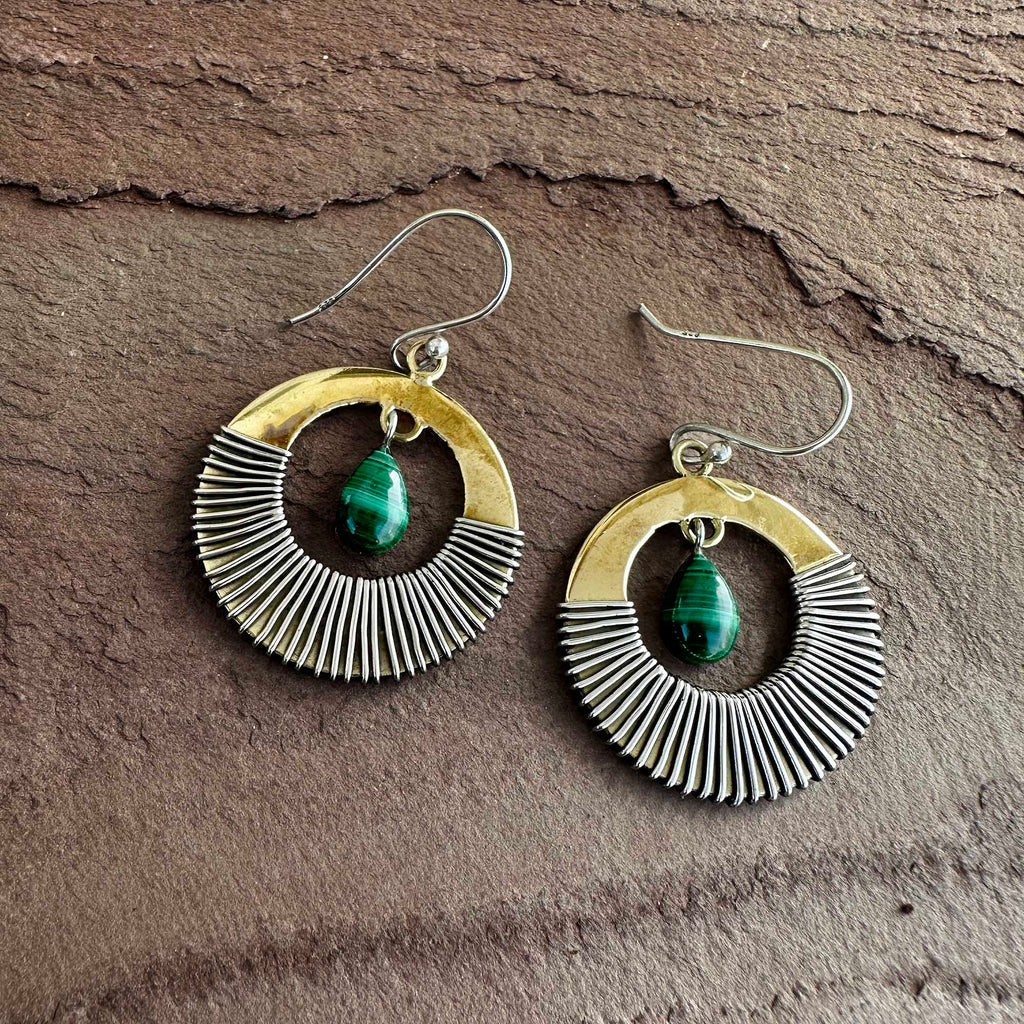 Golden Hour Malachite Earrings
