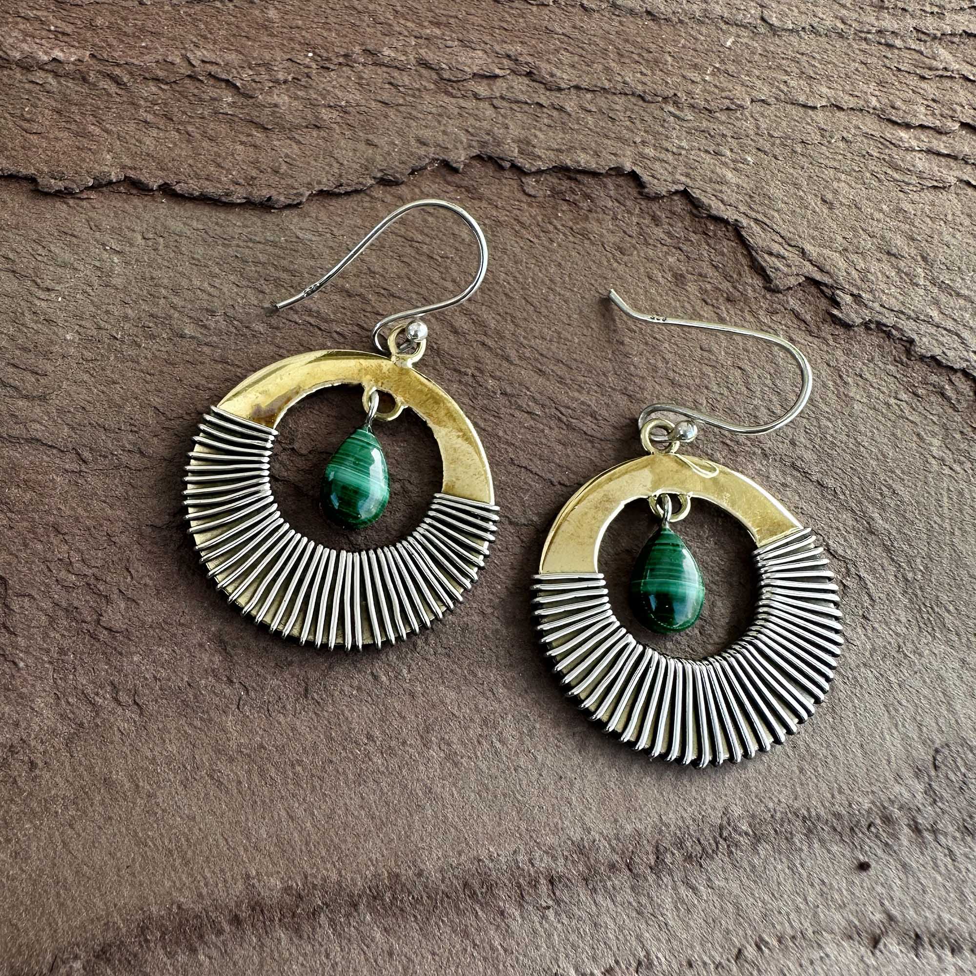 Golden Hour Malachite Earrings