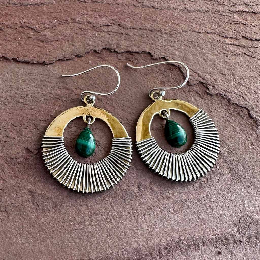 Golden Hour Malachite Earrings