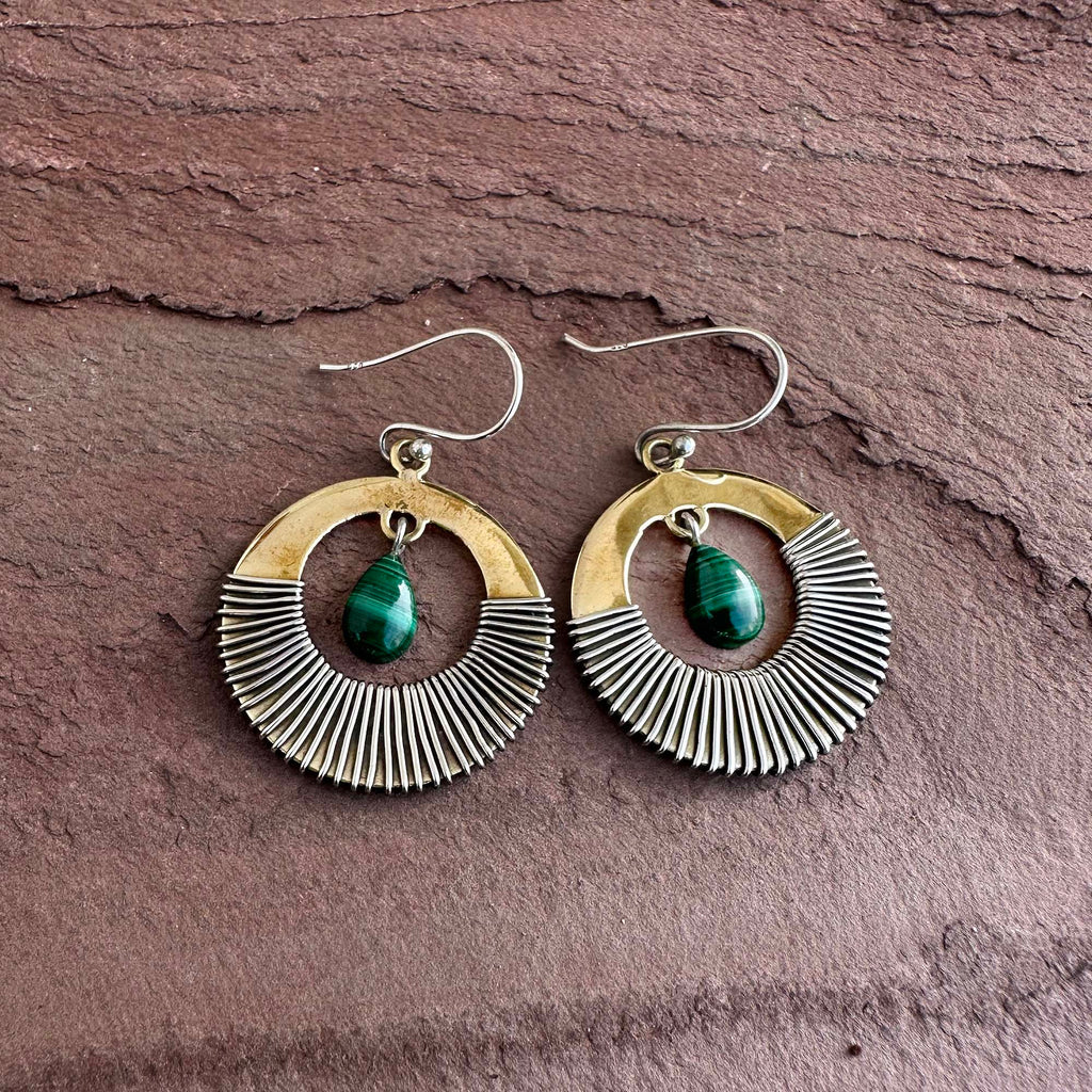 Golden Hour Malachite Earrings