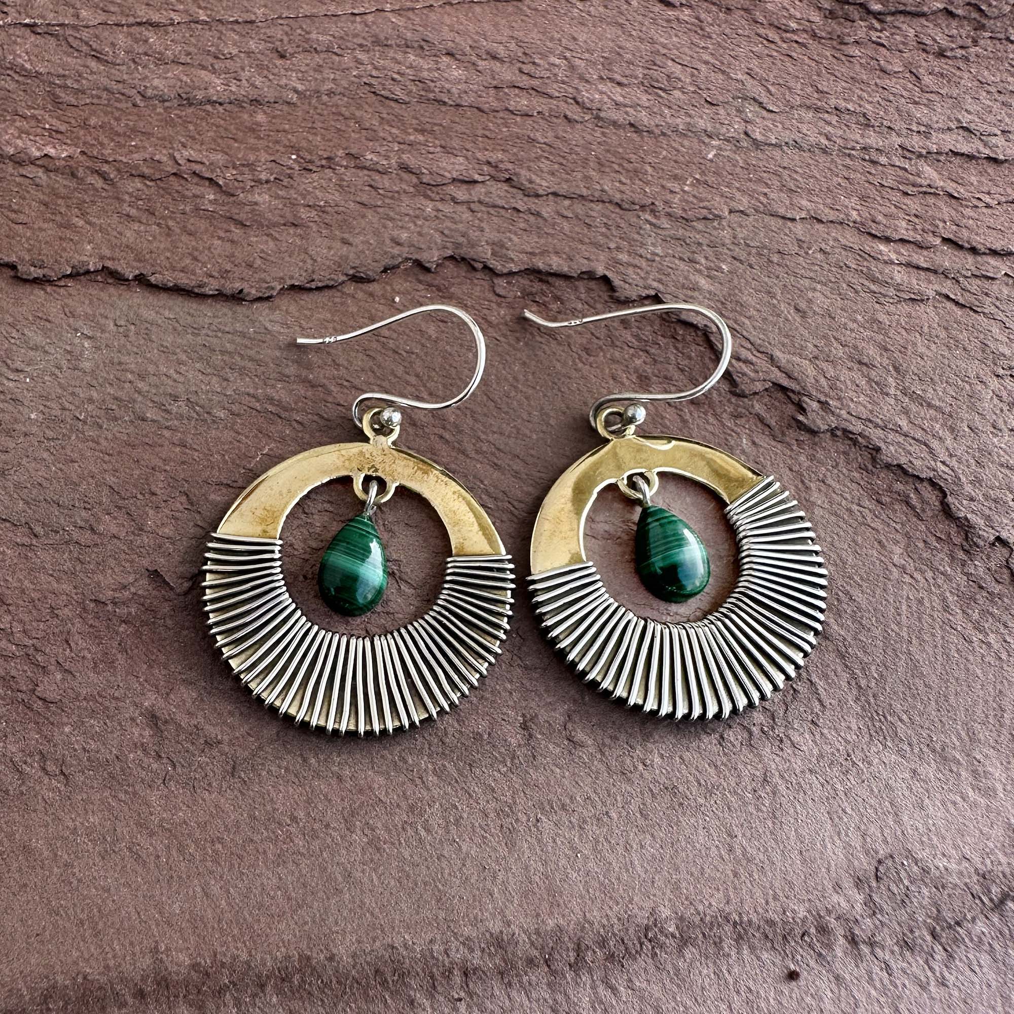Golden Hour Malachite Earrings