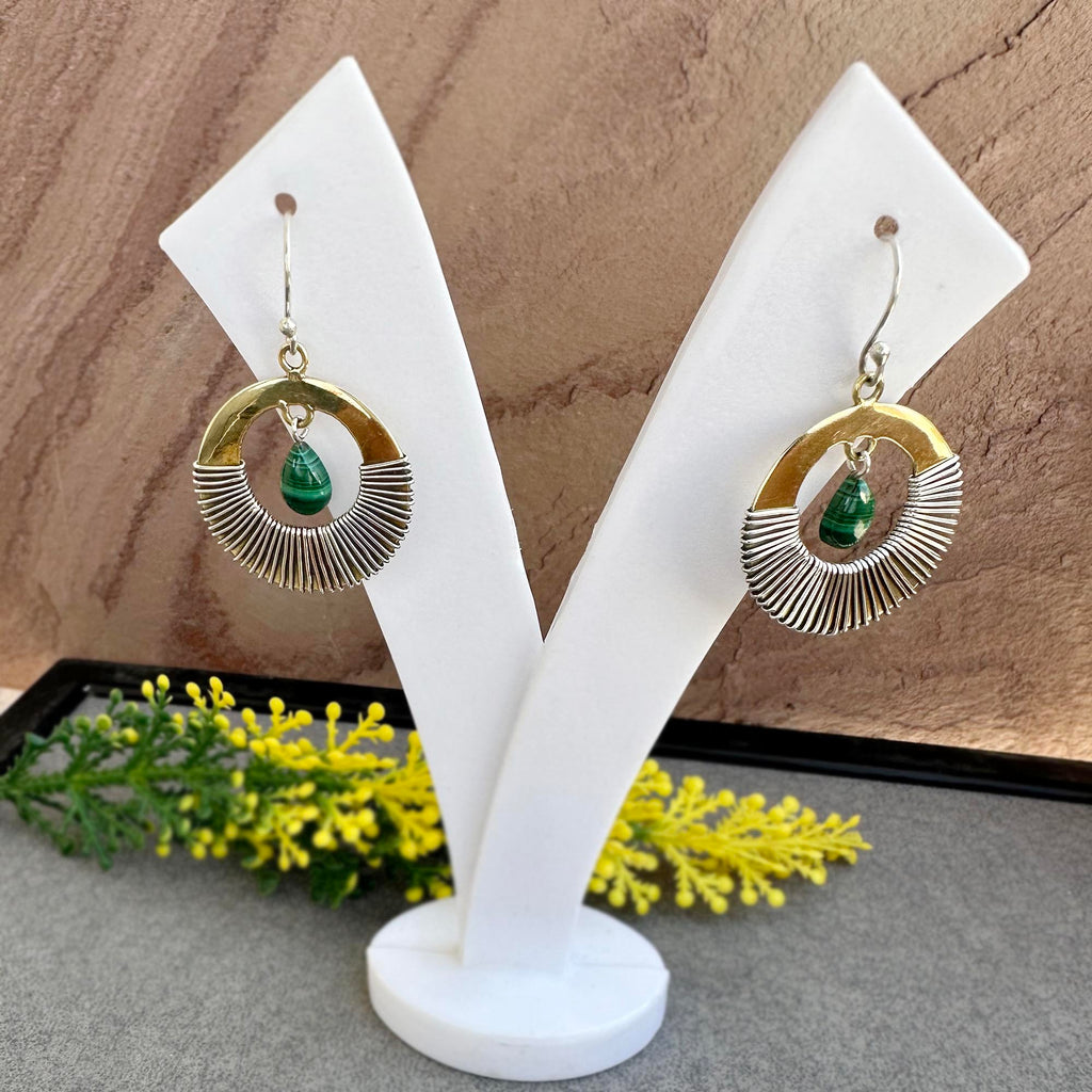 Golden Hour Malachite Earrings