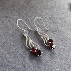 Ruby Blossom Drop Earrings