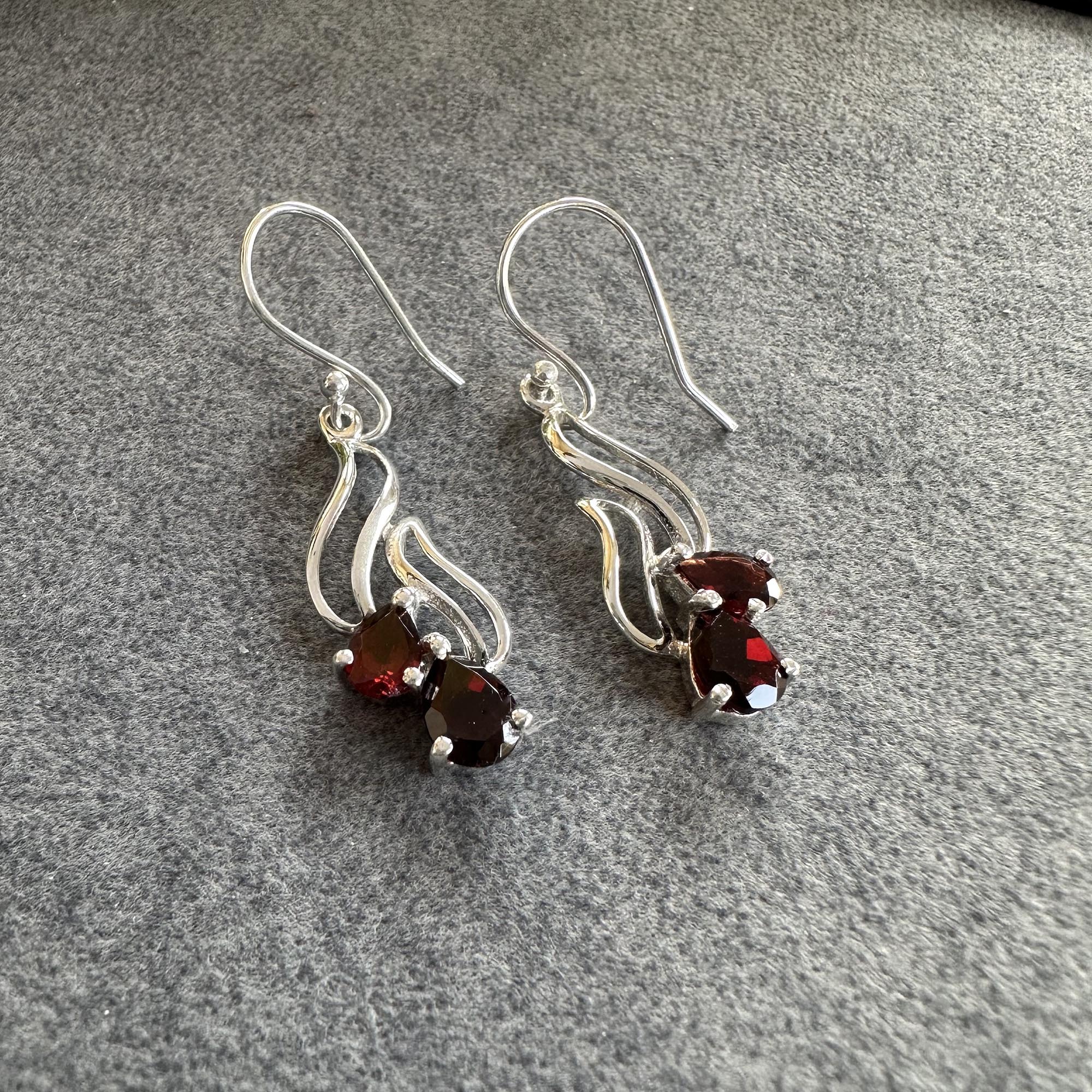 Ruby Blossom Drop Earrings
