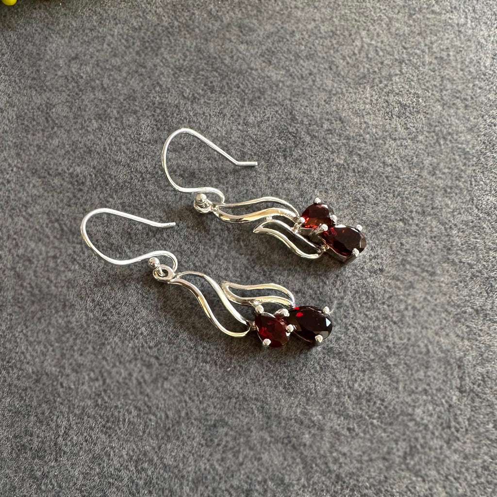 Ruby Blossom Drop Earrings