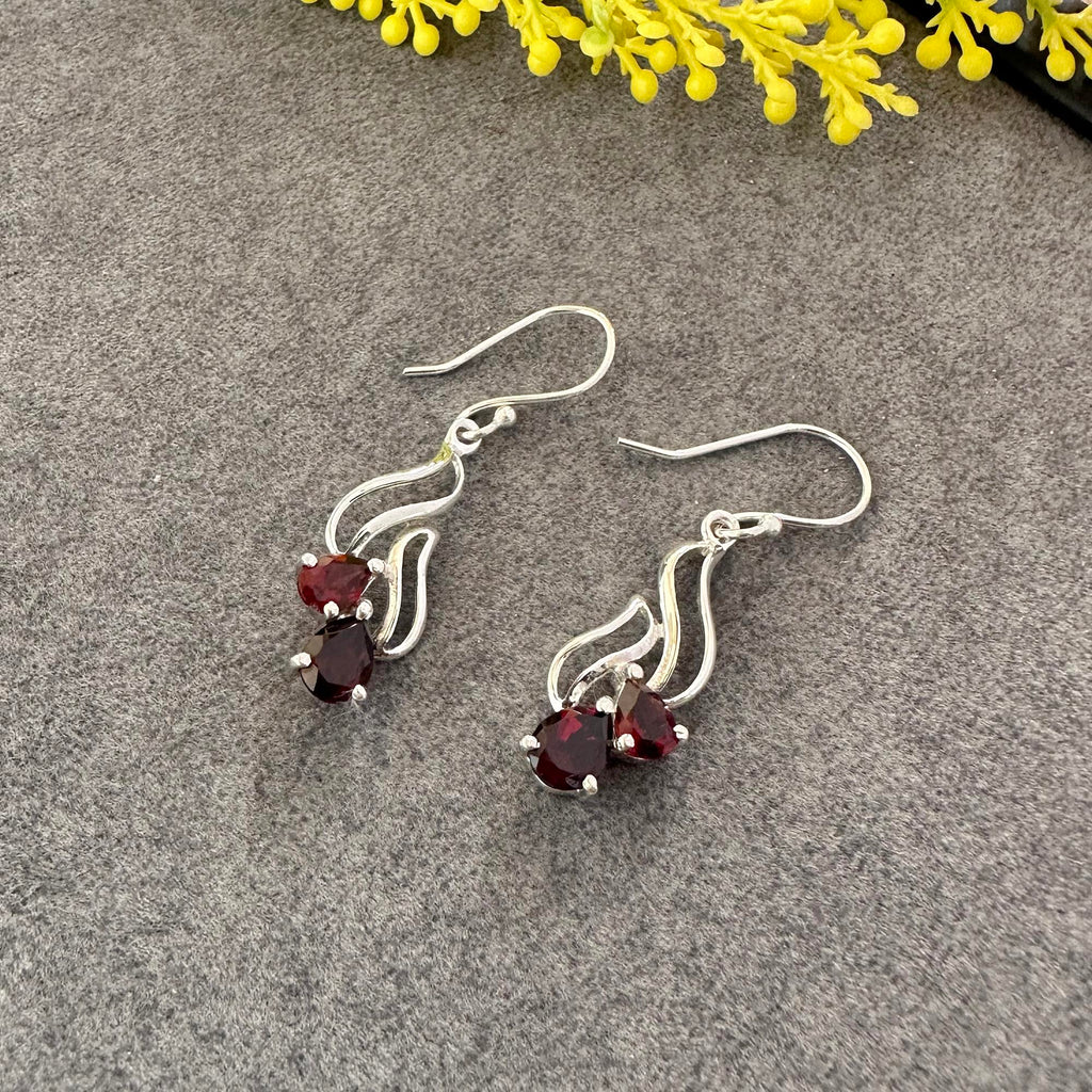 Ruby Blossom Drop Earrings