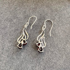 Ruby Blossom Drop Earrings