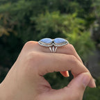 Celeste Double Blue Lace Agate Statement Ring