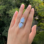 Celeste Double Blue Lace Agate Statement Ring