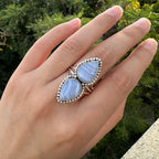 Celeste Double Blue Lace Agate Statement Ring