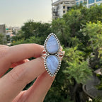 Celeste Double Blue Lace Agate Statement Ring