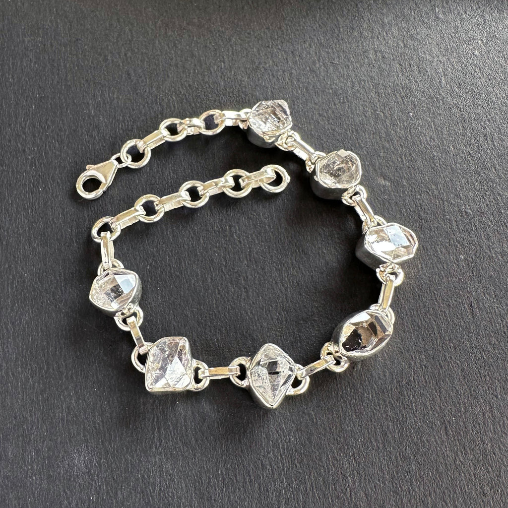 Sofloras Handcrafted Herkimer Diamond Bracelet | Unique Silver Original