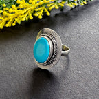 Azure Oasis Turquoise Statement Ring in 925 Sterling Silver