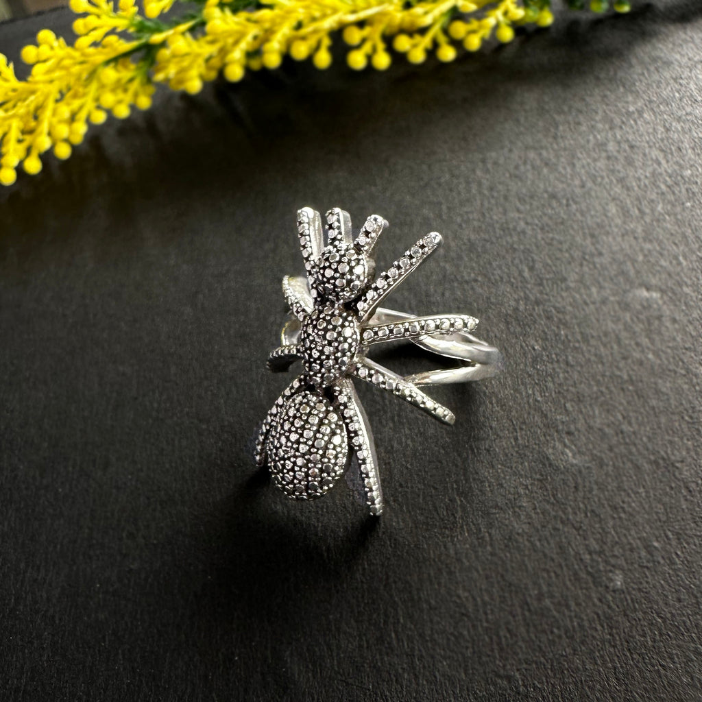 Noir Spider 925 Sterling Silver Ring| Handcrafted Gothic Statement Jewelry