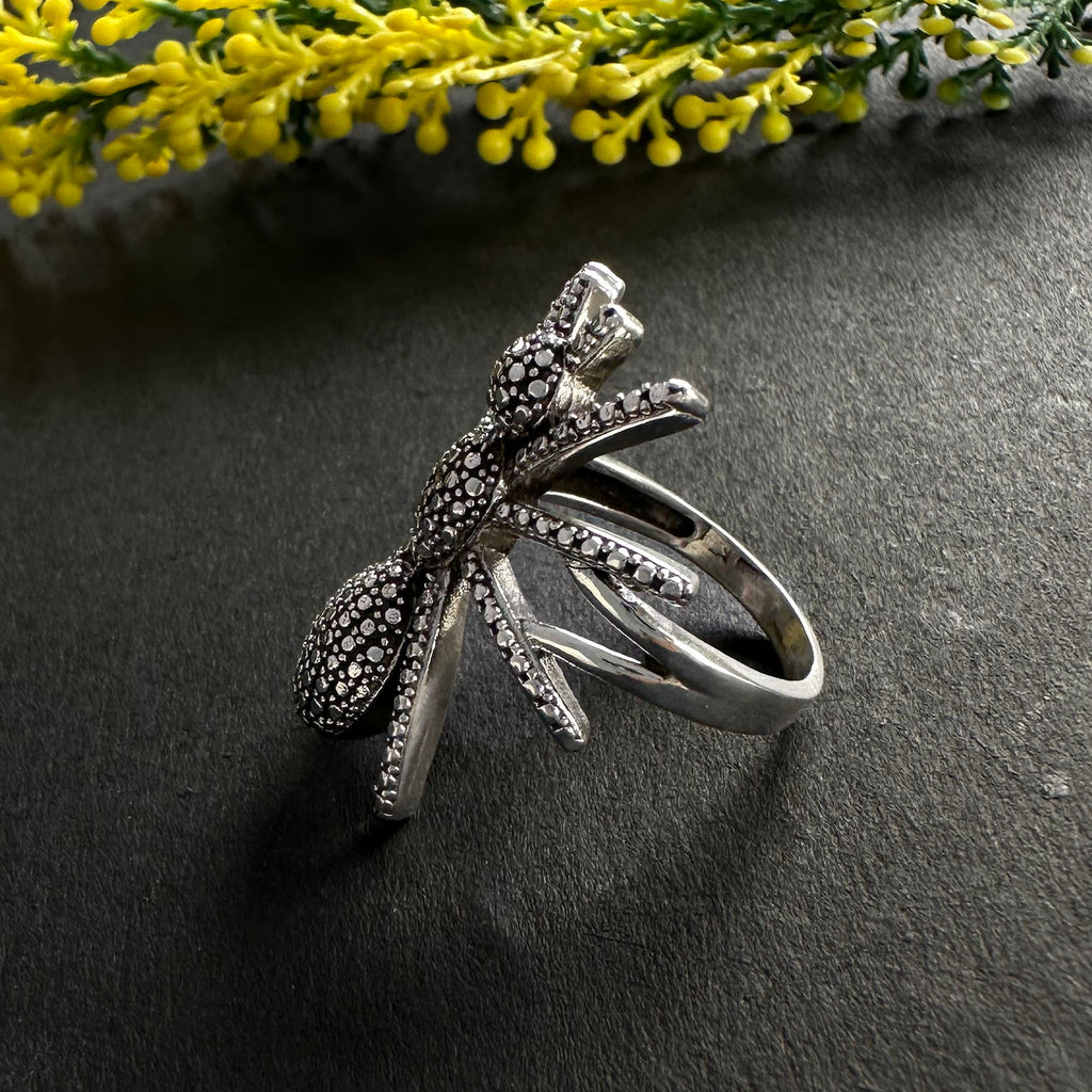 Noir Spider 925 Sterling Silver Ring| Handcrafted Gothic Statement Jewelry