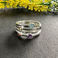 Prism Flora 925 Sterling Silver Multiple Birthstone Ring
