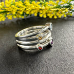 Prism Flora 925 Sterling Silver Multiple Birthstone Ring