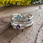 Prism Flora 925 Sterling Silver Multiple Birthstone Ring
