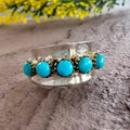 Crown Oasis Turquoise Spinner Ring in 925 Sterling Silve