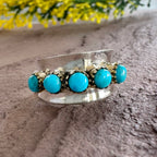 Crown Oasis Turquoise Spinner Ring in 925 Sterling Silve