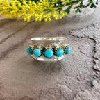 Crown Oasis Turquoise Spinner Ring in 925 Sterling Silve