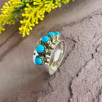 Crown Oasis Turquoise Spinner Ring in 925 Sterling Silve