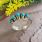 Crown Oasis Turquoise Spinner Ring in 925 Sterling Silve