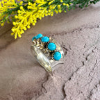 Crown Oasis Turquoise Spinner Ring in 925 Sterling Silve