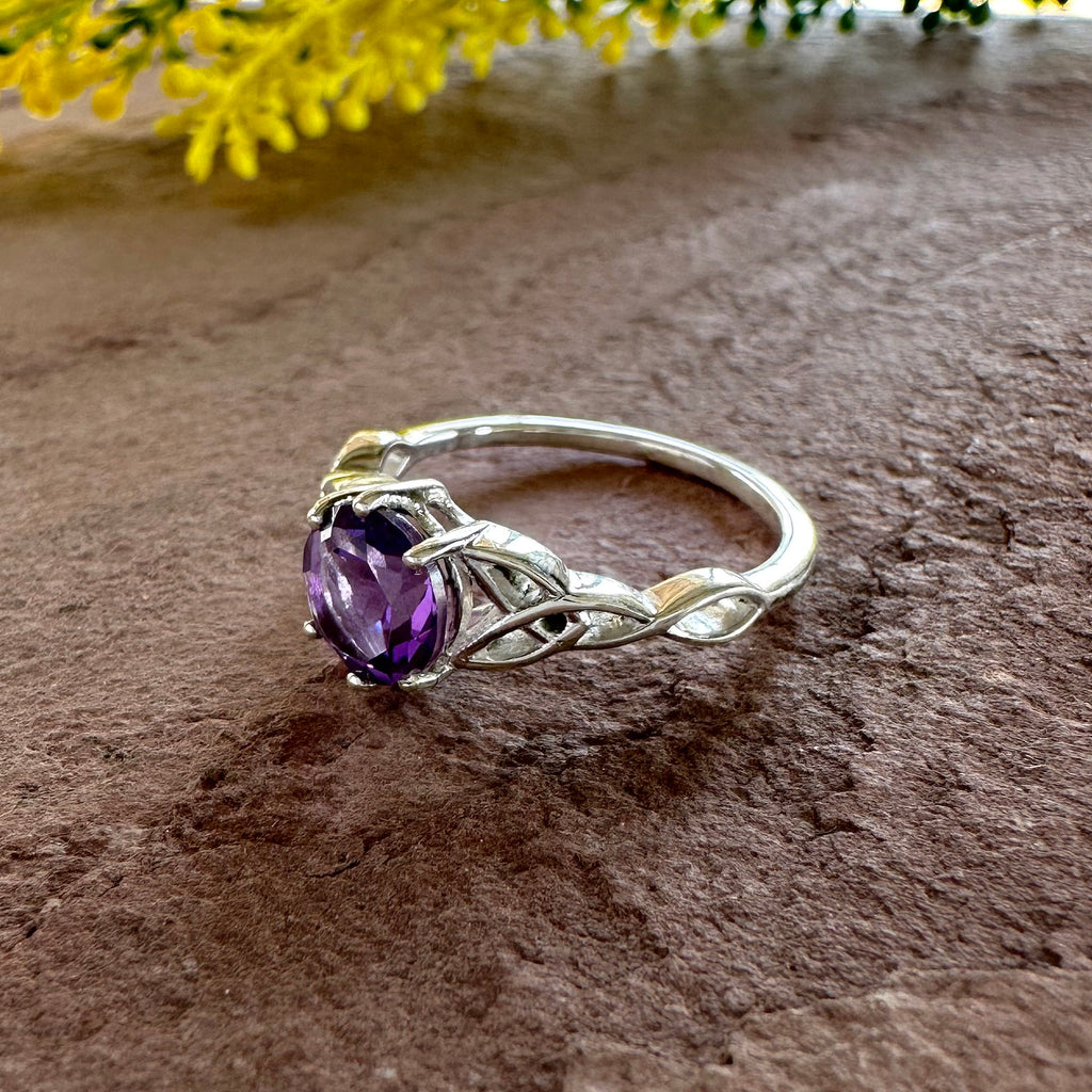 Vintage Celtic Amethyst Ring