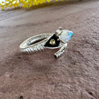 Serpent’s Glow Moonstone Wrap Ring