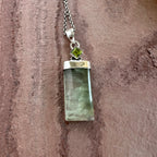 Aurora Forest Prehnite & Peridot Pendant