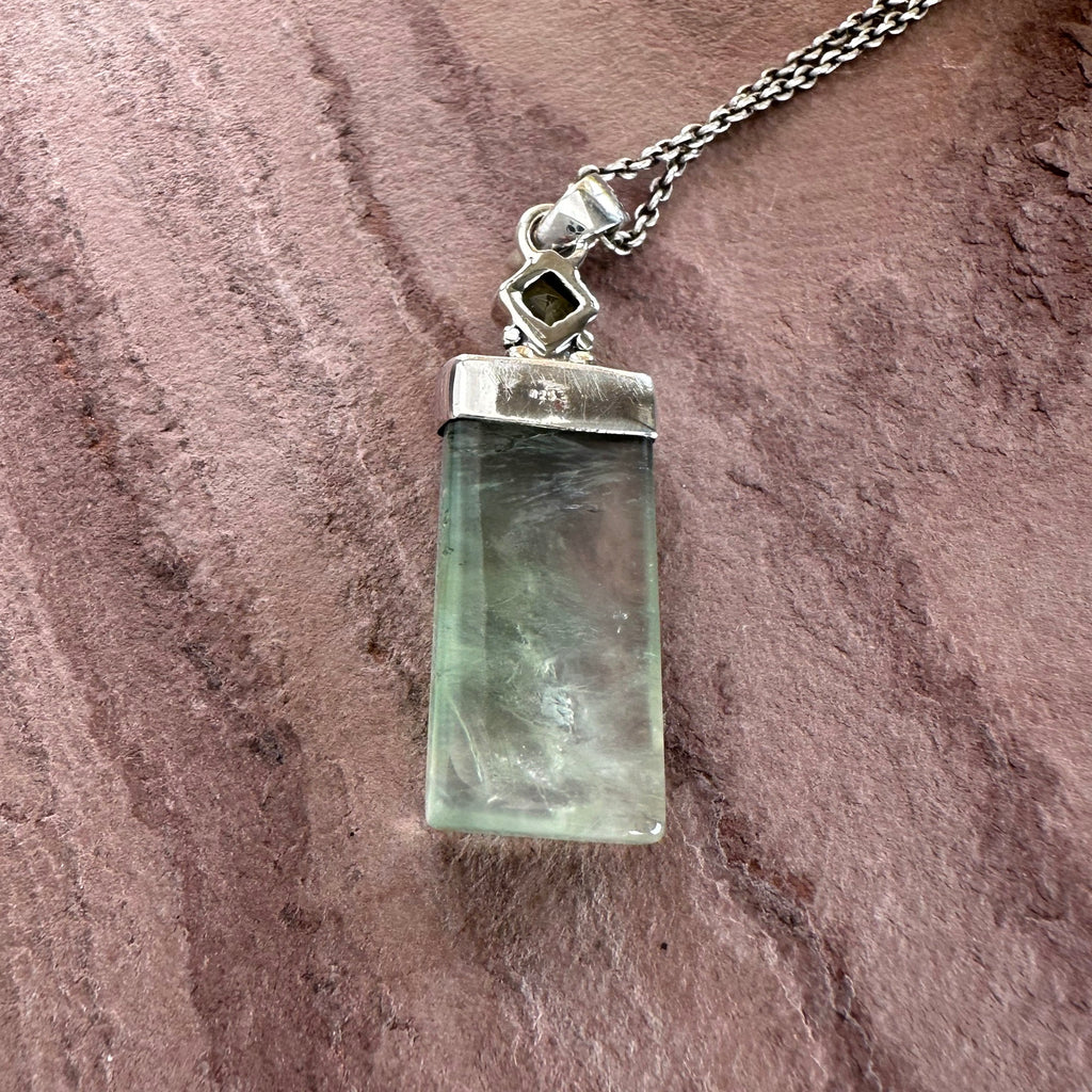 Aurora Forest Prehnite & Peridot Pendant
