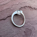 Round Faceted Blue TopazRing – Handcrafted 925 Sterling Silver Statement Ring