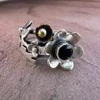 Midnight Garden Black Onyx Bouquet Ring