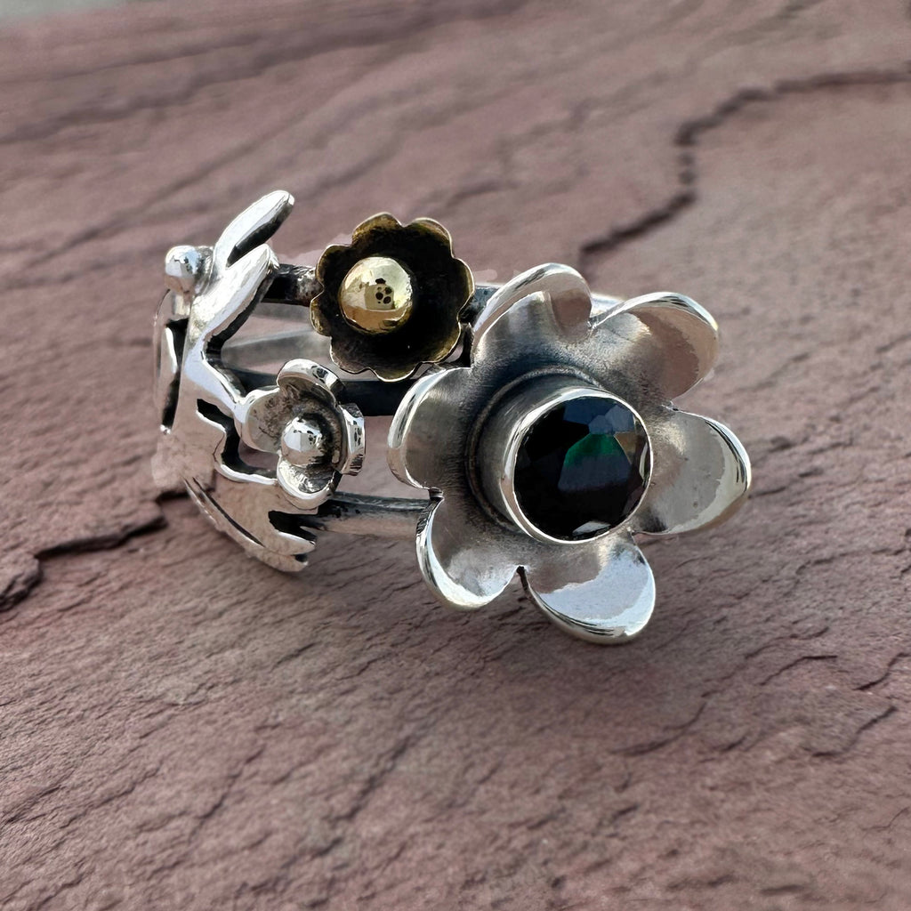 Midnight Garden Black Onyx Bouquet Ring