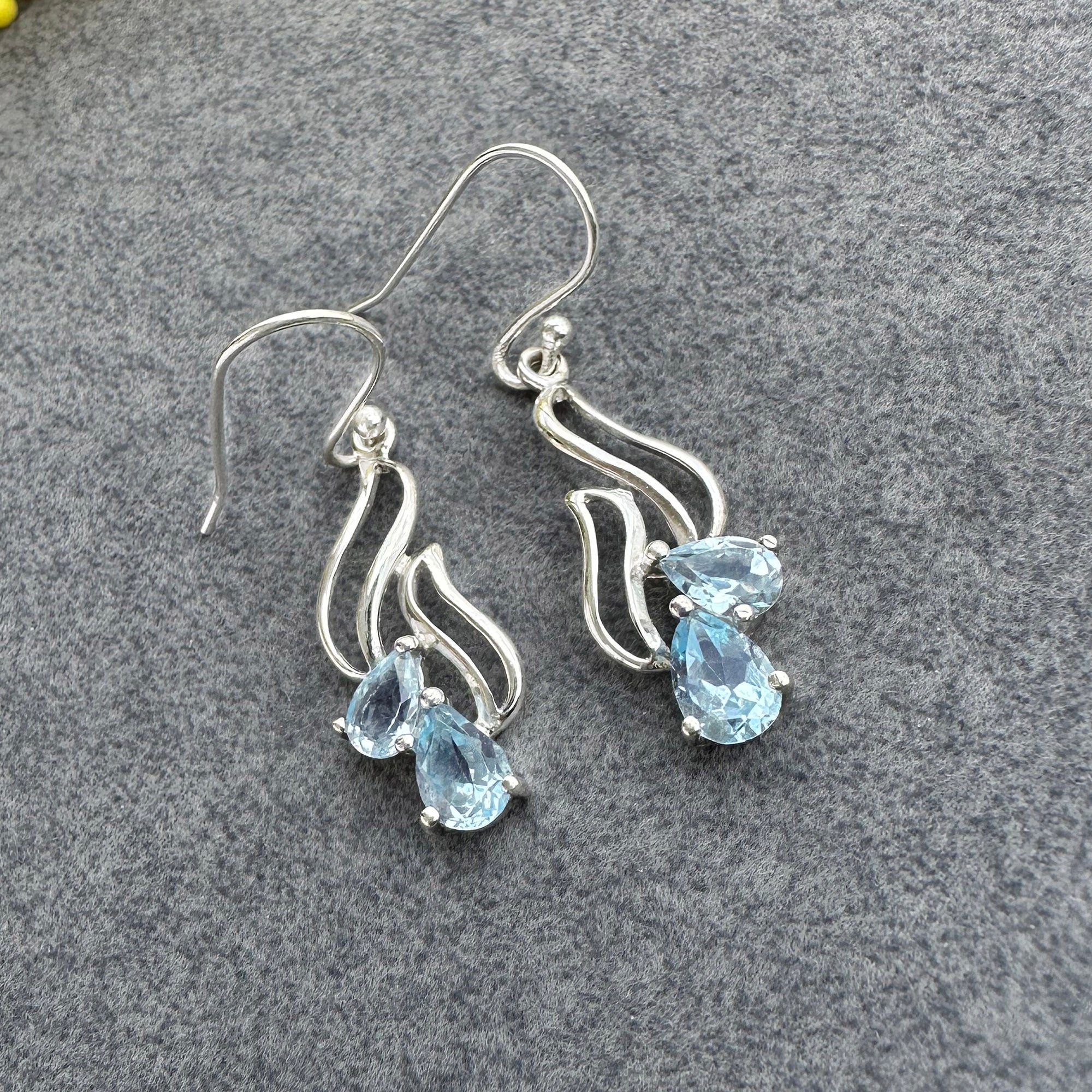 Blue Topaz Filigree Drops