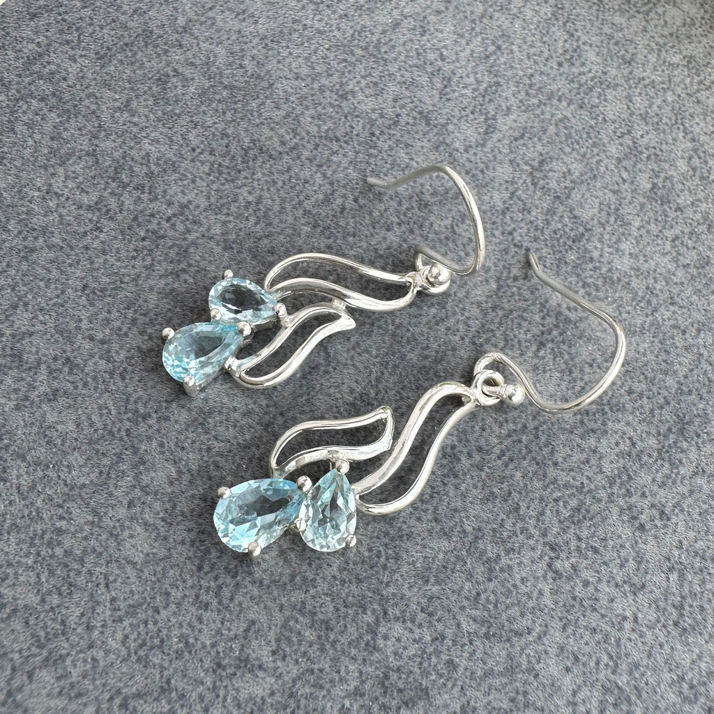 Blue Topaz Filigree Drops