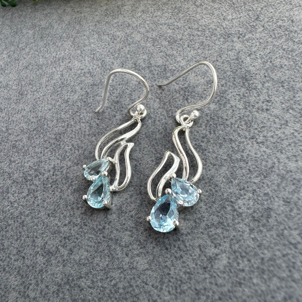 Blue Topaz Filigree Drops